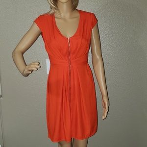 Casual Deep Orange-Red Dress